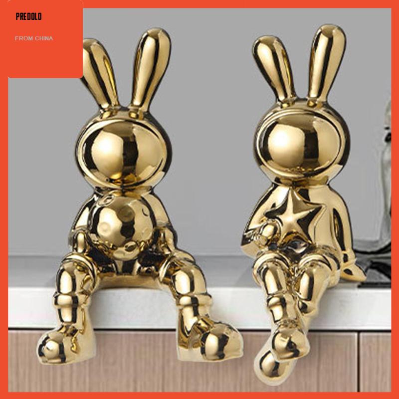 [Predolo] Patung Kelinci Gambar Hewan Pajangan Hadiah Ulang Tahun Desktop Bunny Statues