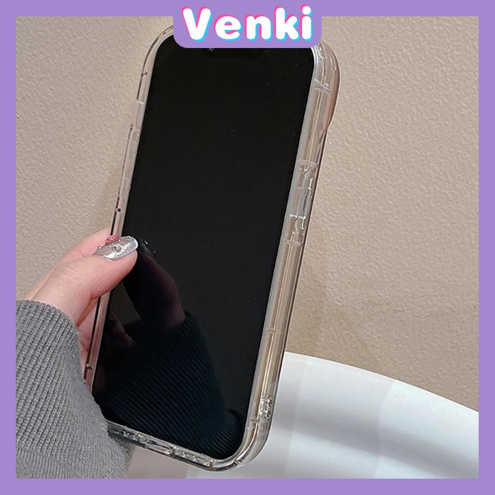 VENKI - iPhone Case untuk iPhone 11 Laser Reflektif Bening Phone Case TPU Soft Shockproof Airbag Case Coklat Sederhana Kompatibel dengan iPhone 14 13 Pro Max 12 Pro Max XR XR 7Plus 8Plus