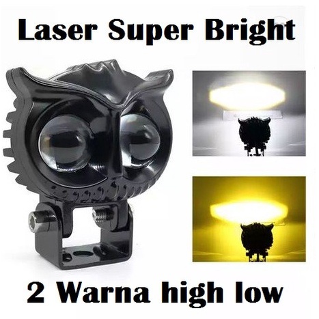 Lampu LED BURUNG HANTU tembak sorot laser motor owl d2 gun 2 mata hilo