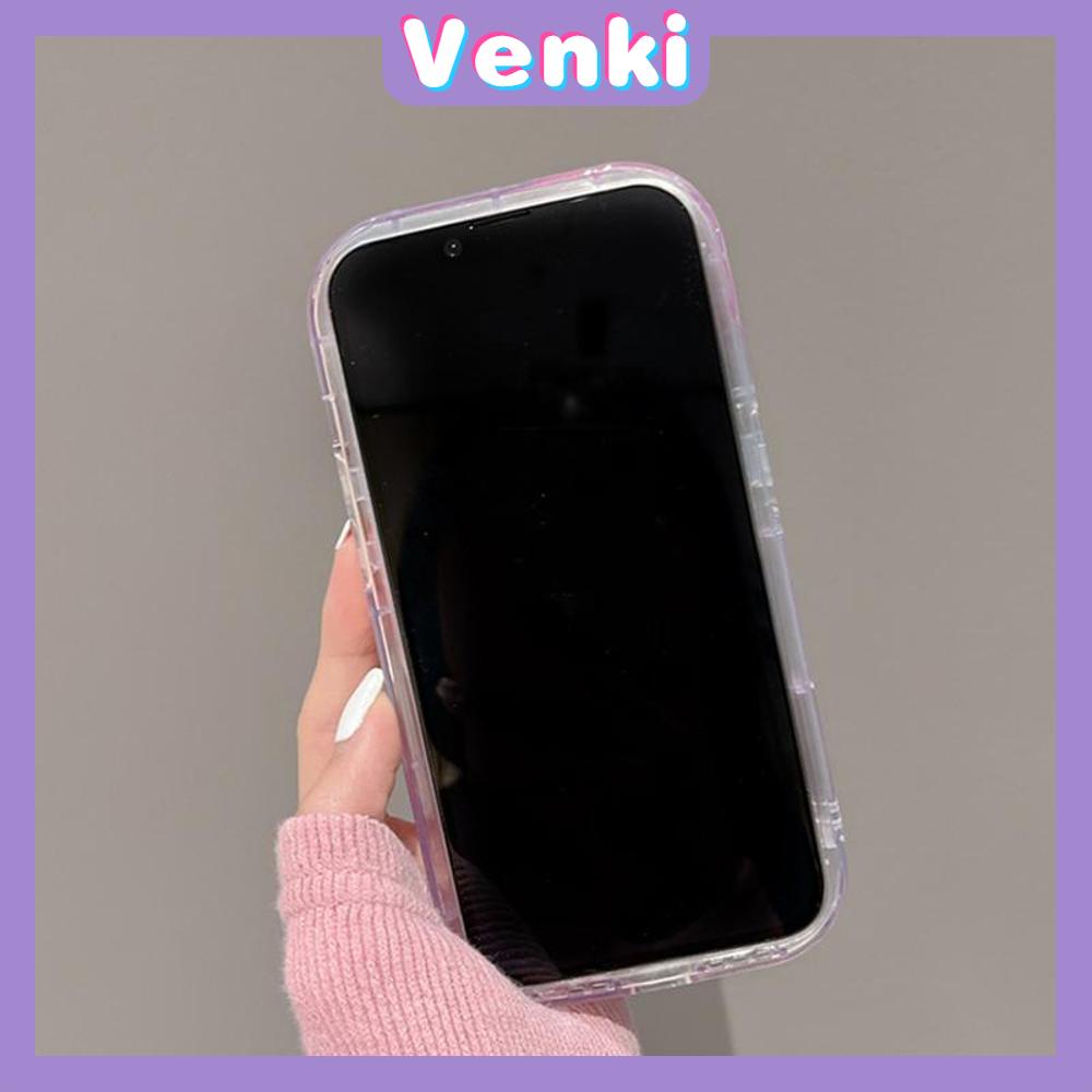 VENKI - iPhone Case untuk iPhone 11 Laser Reflektif Bening Phone Case TPU Soft Shockproof Airbag Case Gradien Sederhana Kompatibel dengan iPhone 14 13 Pro Max 12 Pro Max XR XR 7 8Plus