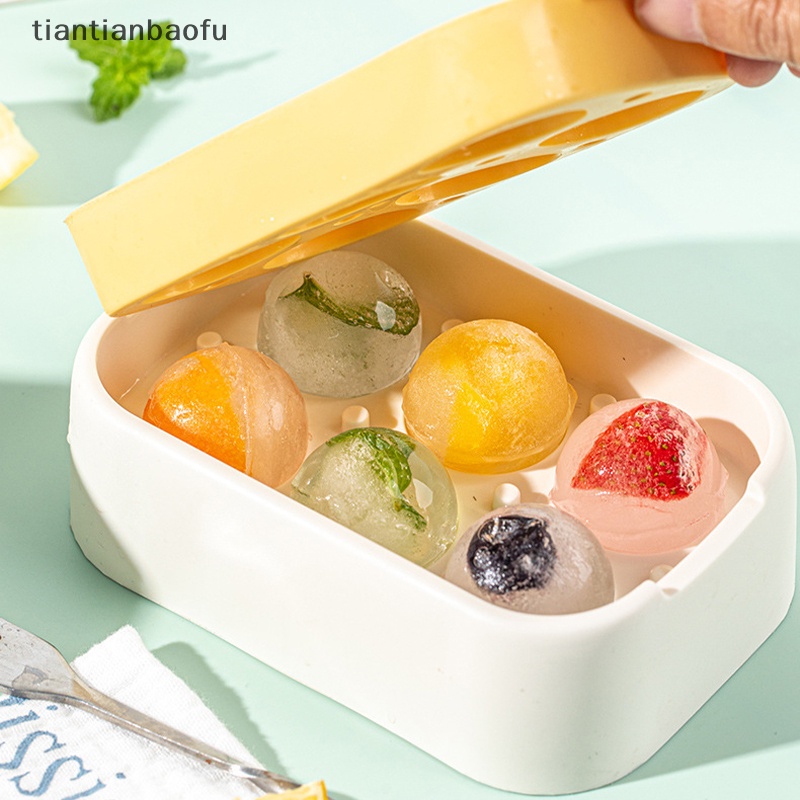 [tiantianbaofu] 6kisi Cetakan Es Bola Silikon Ice Cube Tray Ice Mould Cetakan Es Tembak Kaca Butik