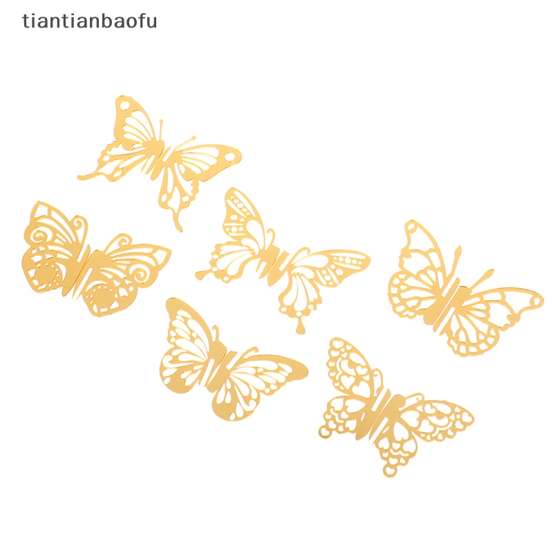 [tiantianbaofu] 5pcs /Pack Acrylic Butterfly Cake Topper Pesta Pernikahan Ulang Tahun Kue Dekorasi Butik