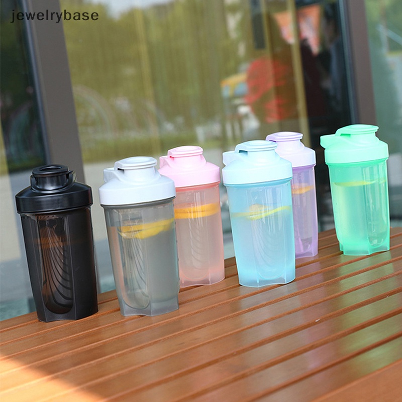 [jewelrybase] Botol Pengocok Bubuk Portabel Botol Air Anti Bocor Untuk Gym Fitness Training Sport Mixing Cup Dengan Skala Butik