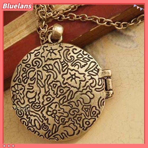 [BLS] Wanita Vintage Biru Berlian Imitasi Mata Owl Liontin Liontin Kalung Rantai Panjang