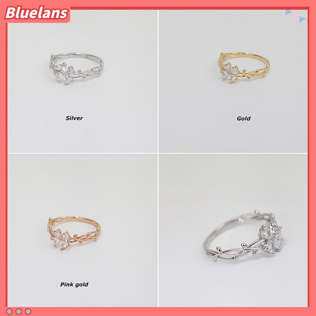 [BLS] Cincin Berlian Imitasi Hias Kreatif Alloy Indah Twining Finger Band Untuk Wanita