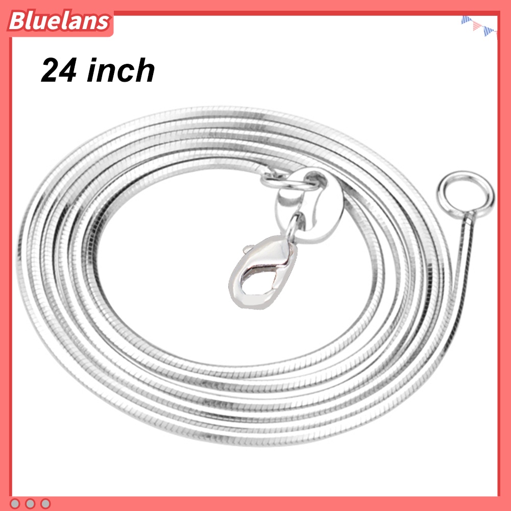 [BLS] Fashion Wanita Perak Berlapis Multi-layer Rantai Ular Kalung Pesta Perhiasan Hadiah