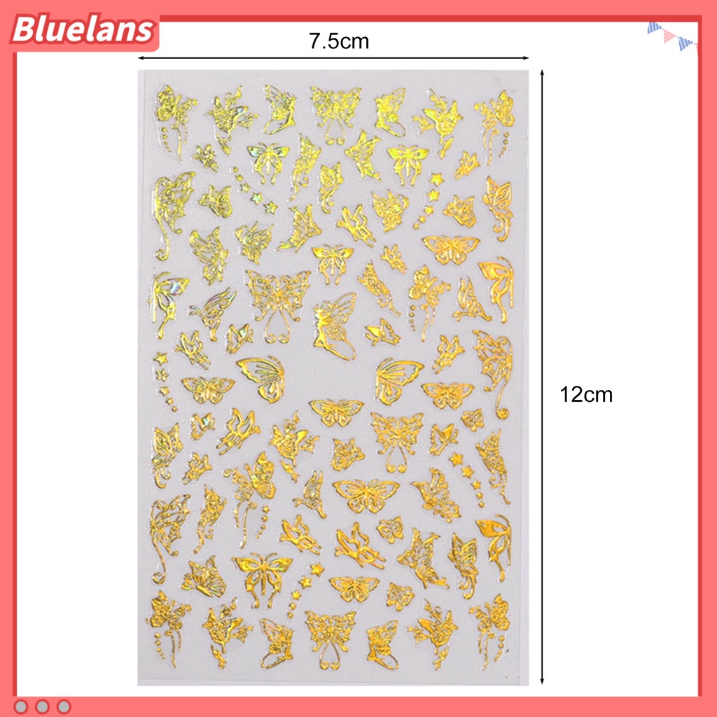 [BLM] 1lembar Manicure Decal Ringan Tidak Berbahaya Halus Butterfly Nail Art Transfer Sticker Untuk Wanita