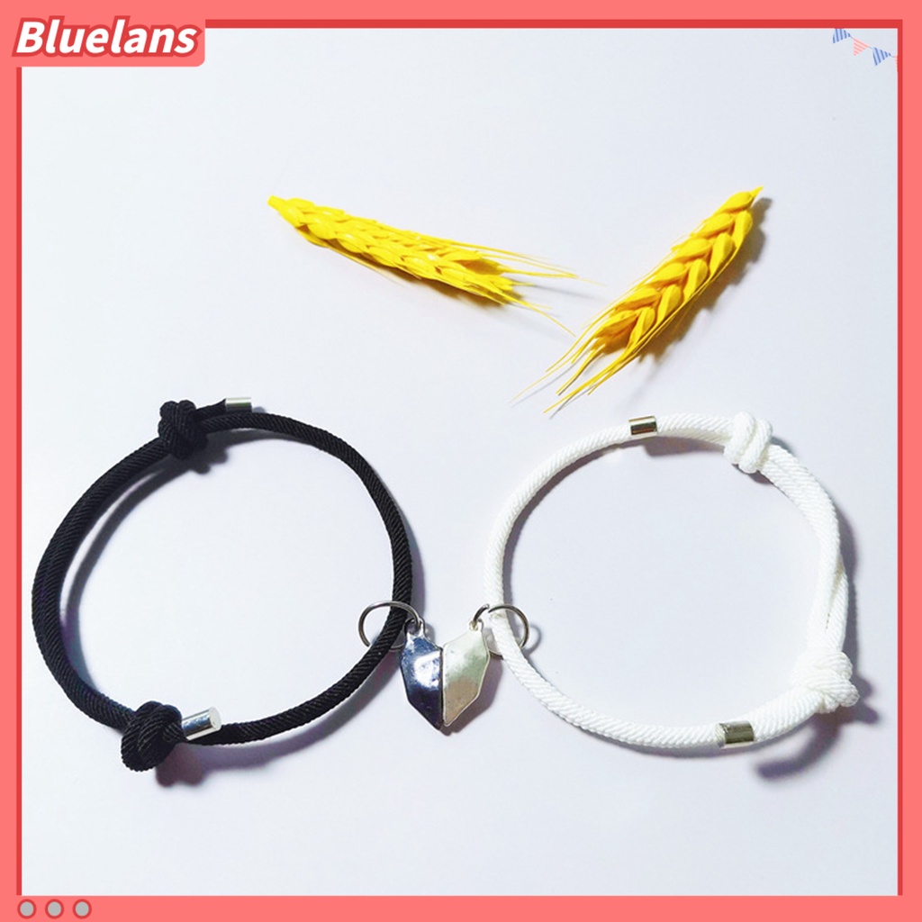 [BLS] 1pasang Gelang Couple ic Cinta Romantis Unisex Bentuk Hati Panjang Yang Dapat Disesuaikan Pria Bracelet Jewelry