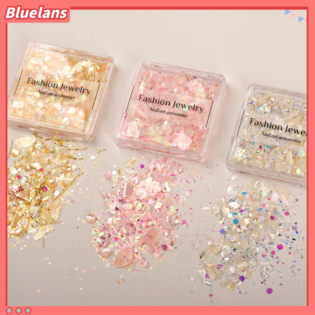 [BLM] 1kotak Paku Payet Sangat Tipis Mengkilap Efek Visual Warna Hidup Mudah Diterapkan Nail Art Shell Fragmen DIY Membuat Kerajinan Perlengkapan Kuku