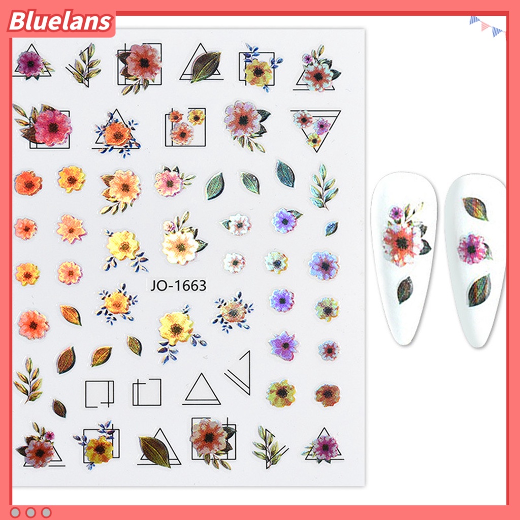 [BLM] Stiker Kuku Perekat Diri Tahan Air Beberapa Gaya Berkilau Jenis Bunga Kuku Stiker DIY Perlengkapan Kuku Nail Art