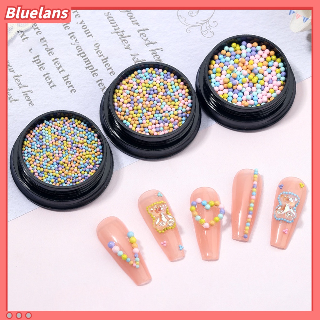 [BLM] 1kotak Hiasan Kuku Bulat Warna Hidup Permukaan Halus Mudah Diterapkan Aplikasi Lebar Hias Alloy 3D Manik-Manik Longgar Pesona Kuku Desain Manicure Untuk Salon Kuku