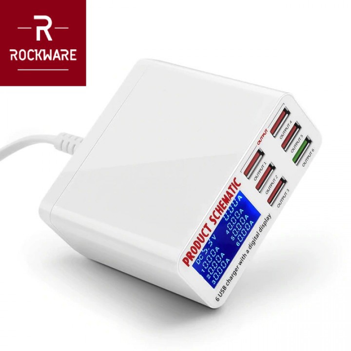 ROCKWARE WLX-896 - Fast Charger Station QC3.0 - 6 Port 40W 8A