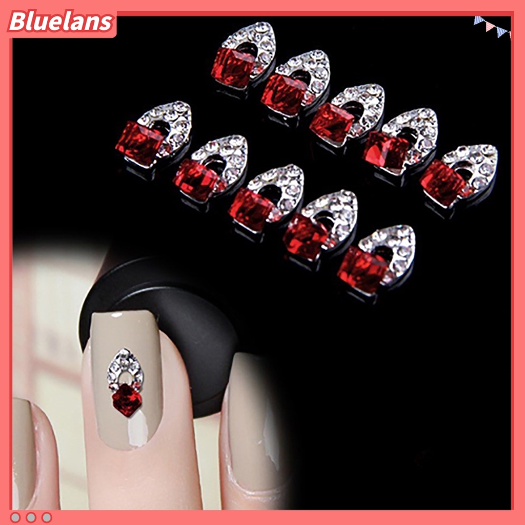 [BLM] 10pcs Fashion Wanita 3D Glitter Berlian Imitasi Nail Art Stiker Tips DIY Dekorasi