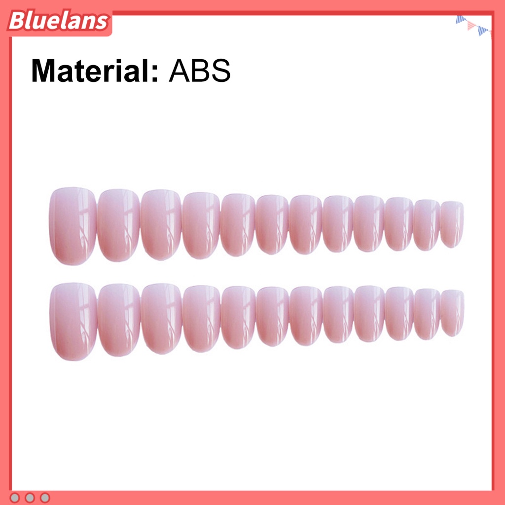 [BLM] 24pcs Kuku Palsu Tepi Halus Reusable ABS Full Cover Fake Nail Untuk Wanita