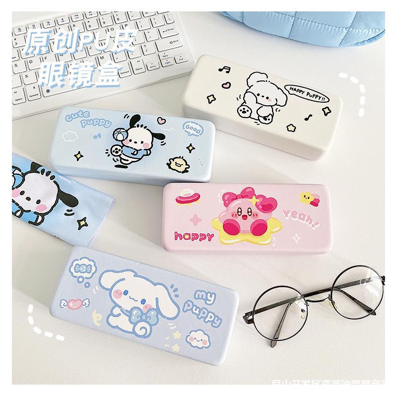 Kotak Penyimpan Kacamata Sanrio Portabel, Kotak Penyimpanan Kacamata Pochacco Kuromi Lina Bell Pelindung Kacamata Kartun, Aksesori Penyimpanan