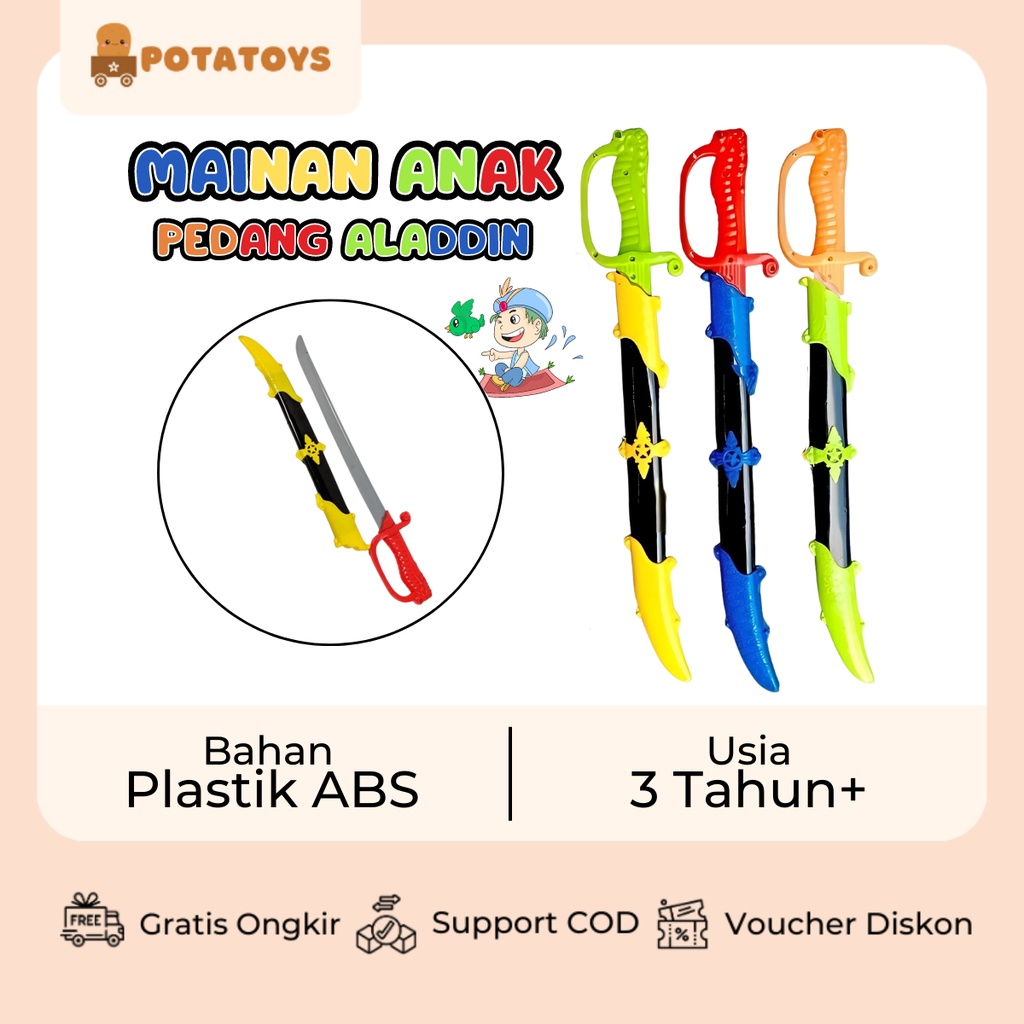 [ Potatoys ] Mainan Pedang Anak / Mainan Pedang - Pedangan / Mainan Pedang Zorro / Pedang Bajak Laut / Pedang Aladin / Samurai