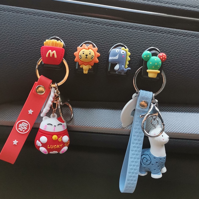 Hook Mini Kartun Mobil Lucu/ Kait Tempel Mobil Mini Kreatif/ Car Seat Back Hook Organizers /Dashboard Hook Gantungan Mini Untuk Kabel USB, Aksesoris Interior Kunci Mobil