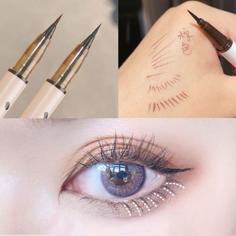 BIYA Eyebrow Pen Menggambar Alis dan Bulu Mata Eyelash Pen Eyeliner Liquid 4D Waterproof