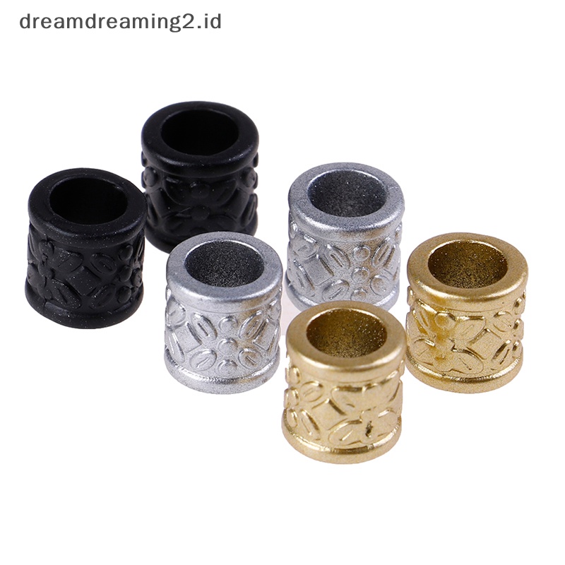 (drea) 10pcs/pack Dreadlock Rambut Kepang Cincin Manik-Manik Gimbal Manset Klip Aksesoris Rambut //