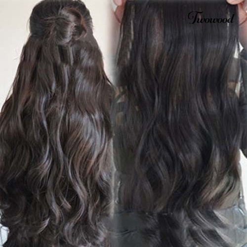 Twowood Fashion Wanita Klip in Keriting Bergelombang Wig Kostum Pesta Rambut Ekstensi Sopak