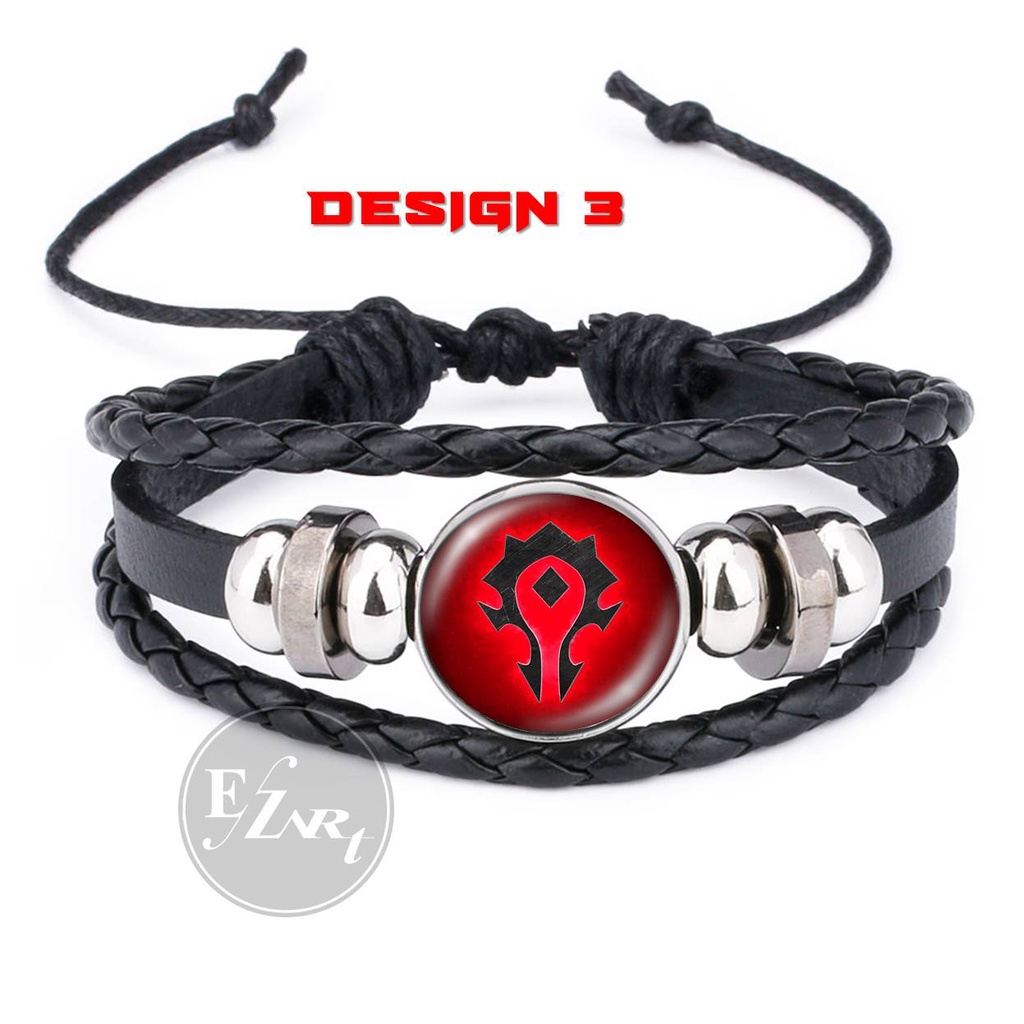 GELANG WORLD OF WARCRAFT WOW ALLIANCE HORDE COSPLAY GAME TALI KULIT KEPANG MULTILAYER