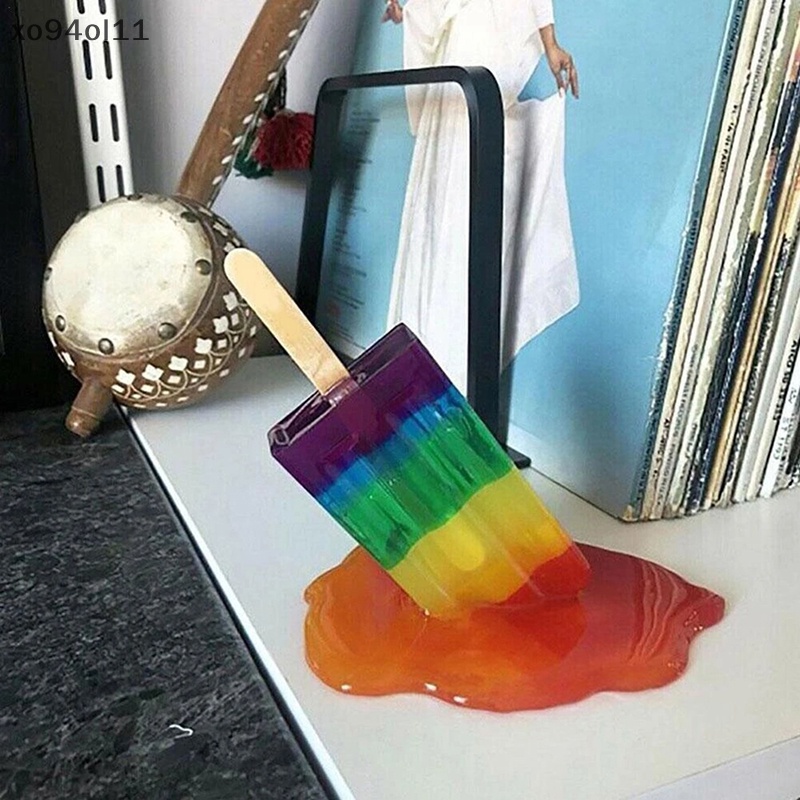 Patung Es Krim XO Melg Dekorasi Bening Miniatur Resin Craft Home Decor OL