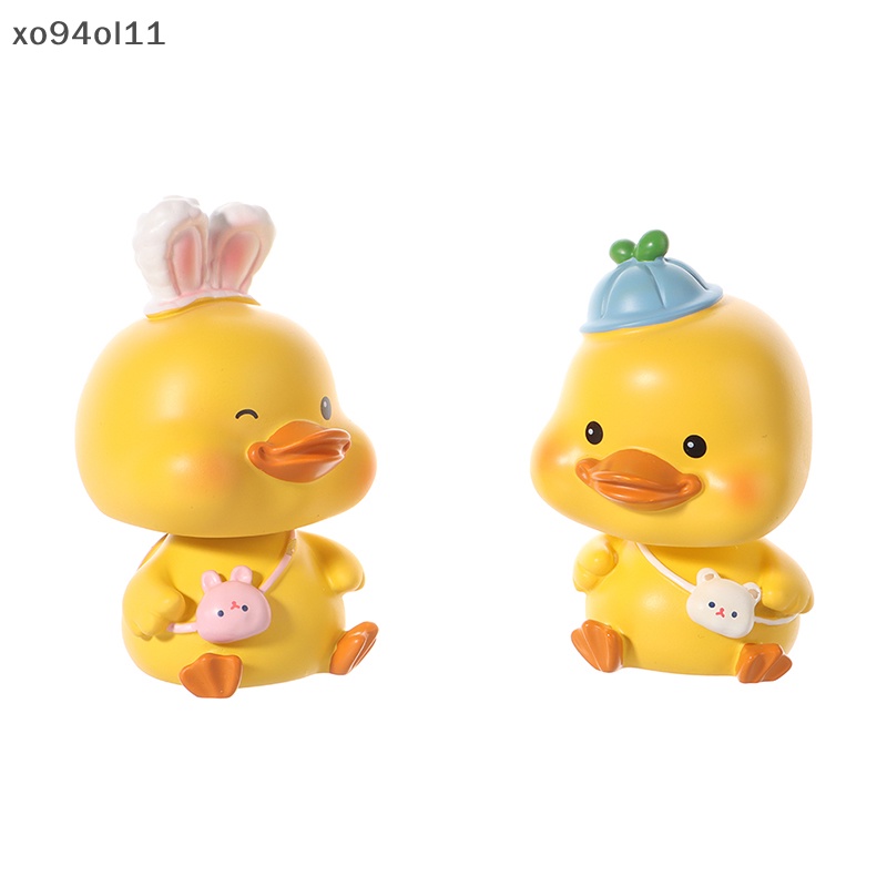 Xo Ornamen Mobil Lucu Resin Busur Bando Bebek Goyang Kepalanya Boneka Mobil Dekorasi OL