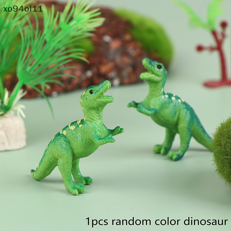 Xo 1Pcs Simulasi Model Dinosaurus Kecil Hijau Karnivora Dinosaurus Mainan Ornamen OL