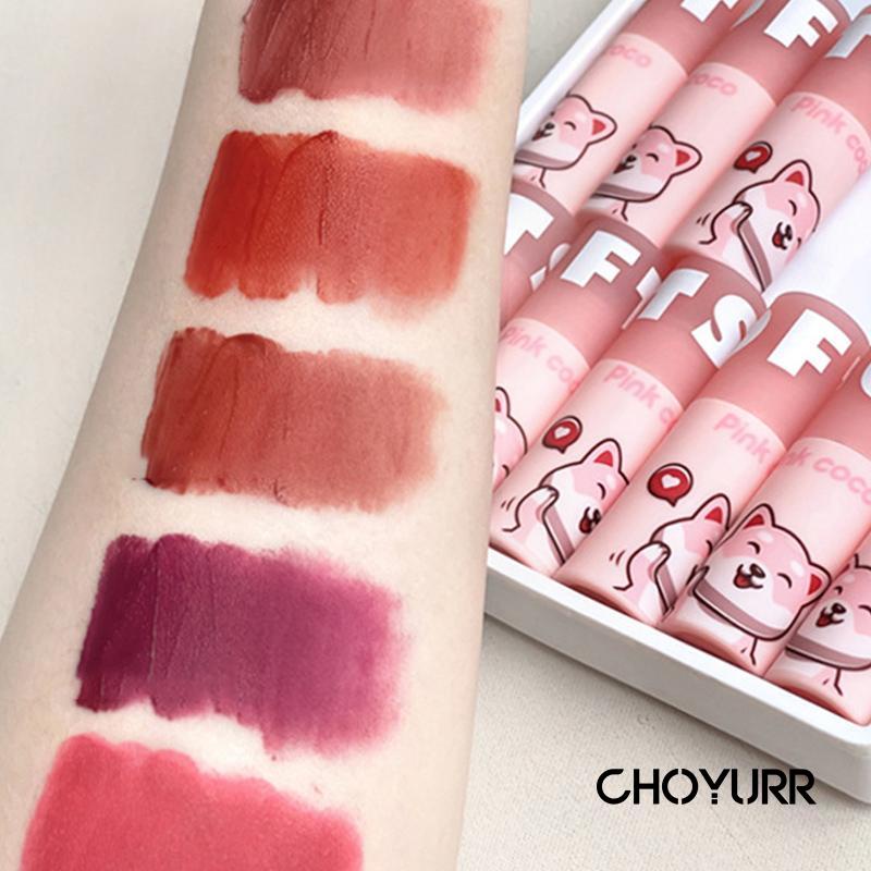 【COD】PINKCOCO Lip Glaze Bubble Bear Matte Mist Lip Mud MatteTahan Air Tahan Lama-CH