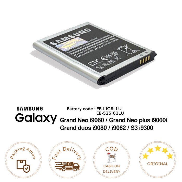 Baterai SAMSUNG Galaxy Grand Neo / Neo Plus / S3 / Grand DUOS ORI