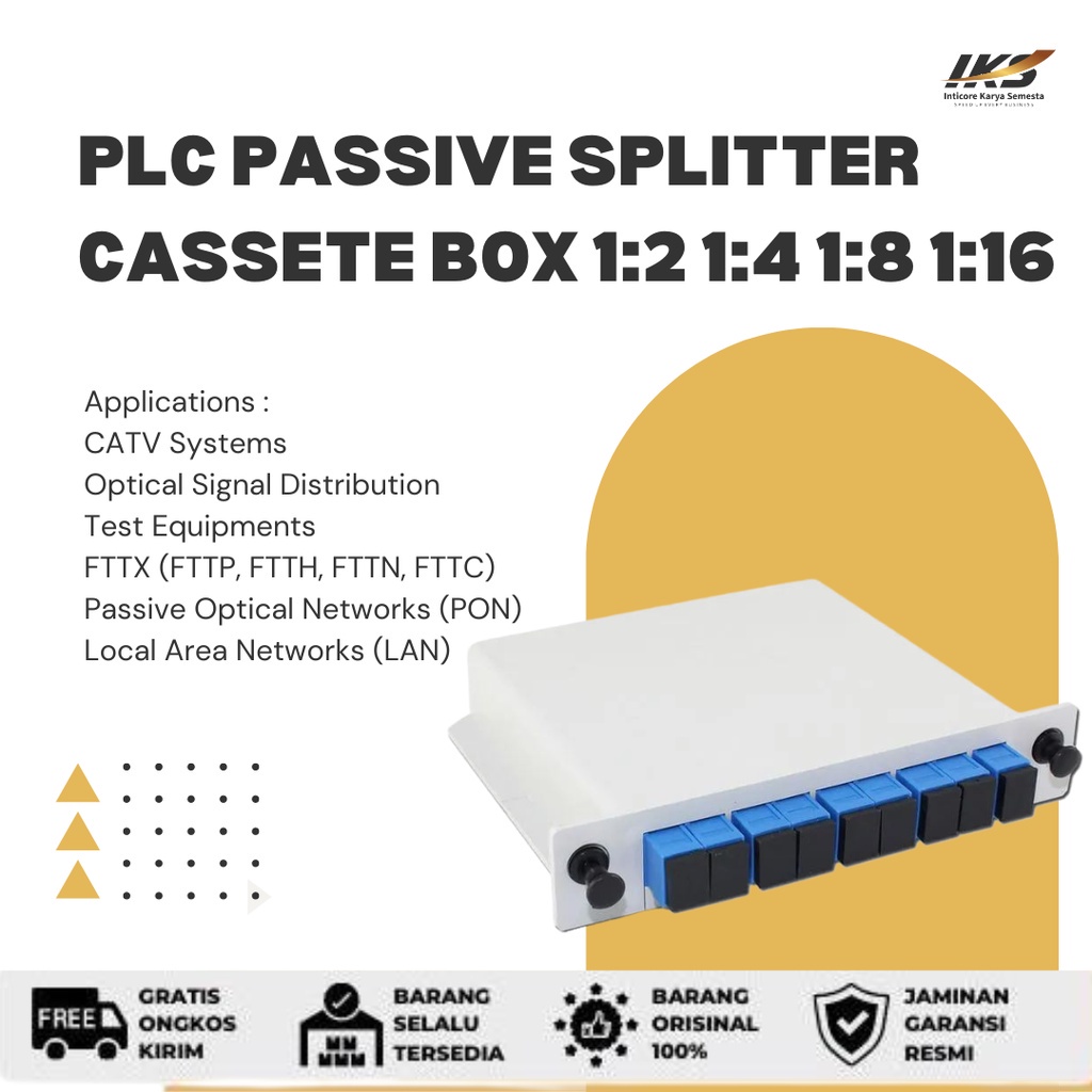 Passive Splitter PLC BOX CASSETE FO Fiber Optik