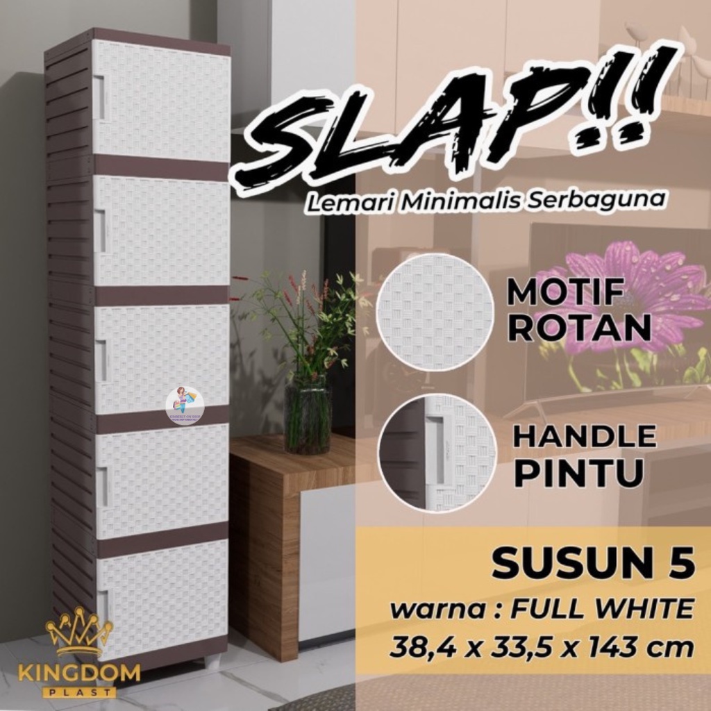 Lemari Plastik Slap Susun Serbaguna Minimalis Pearl Kingdom