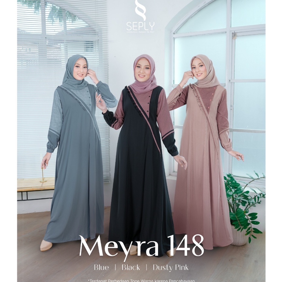 DRESS ONLY SEPLY ORIGINAL MEYRA 148 DUSTY PINK MEYRA 148 BLACK MEYRA 148 BLUE GAMIS DEWASA GAMIS SEP