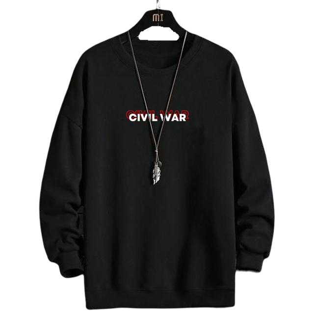 Crewneck Unisex Civil War Sweater History Roman oversize  fleece  hitam kece