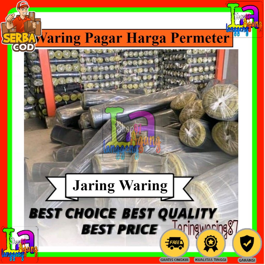 Waring, Jaring pagar ayam, jaring kandang, jaring tanaman, jaring kebun,  Cap JANGKAR MAS, ECERAN