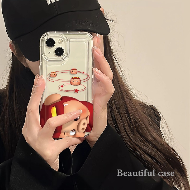 IPHONE Cute Couple Pigs Soft Phone Case Kompatibel Untuk Iphone14 13 11 12 Pro XS Max X XR 7 +8 Plus Casing Silikon TPU Shockproof Cover