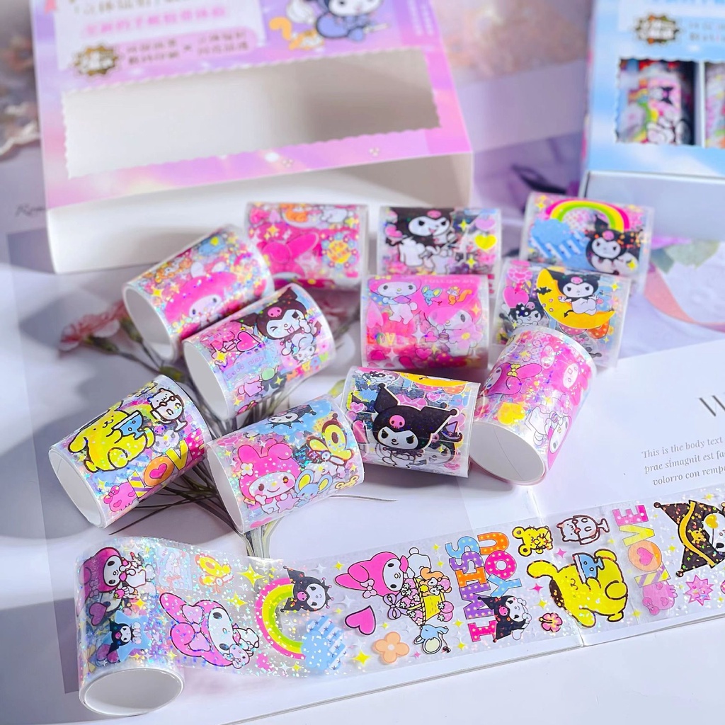 STICKER ROLL SANRIO GLITER  STIKER SANRIO ISOLATIP SANRIO ROLL