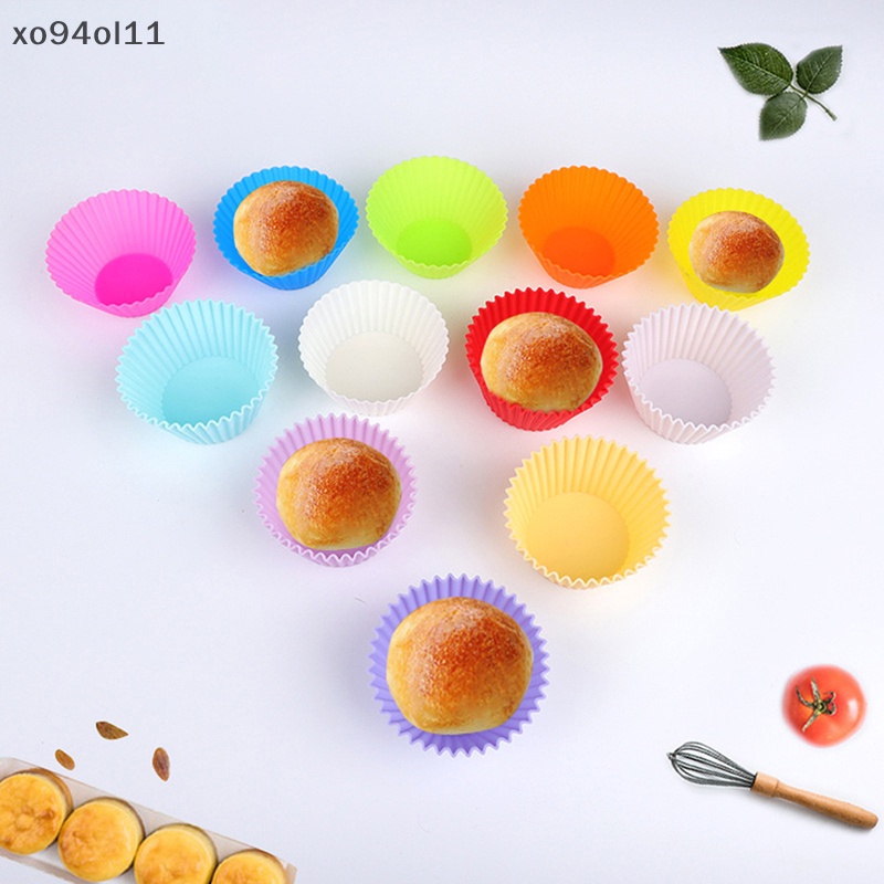 Xo Cetakan Kue Silikon Bentuk Bulat Muffin Cupcake Cetakan Kue Dapur Bakeware OL