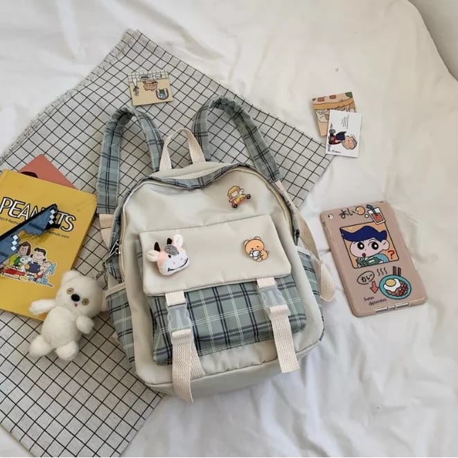 TOPGROSIR LV0316 Tas Ransel Wanita Import / Backpack Tas Laptop Gantungan Boneka Lucu