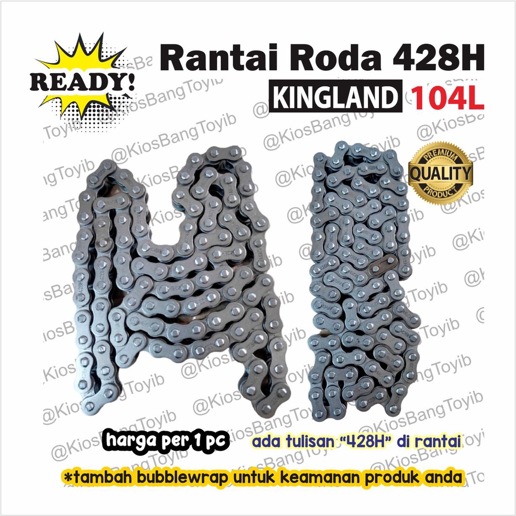 Rantai Sepeda Motor/ Rantai Roda Motor 428H - 104L (KINGLAND)