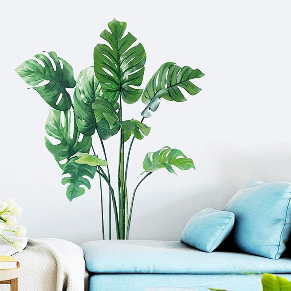 【 ELEGANT 】 Stiker Dinding Ruang Tamu Nursury Palm Leaf Tanaman Tropis DIY Mural