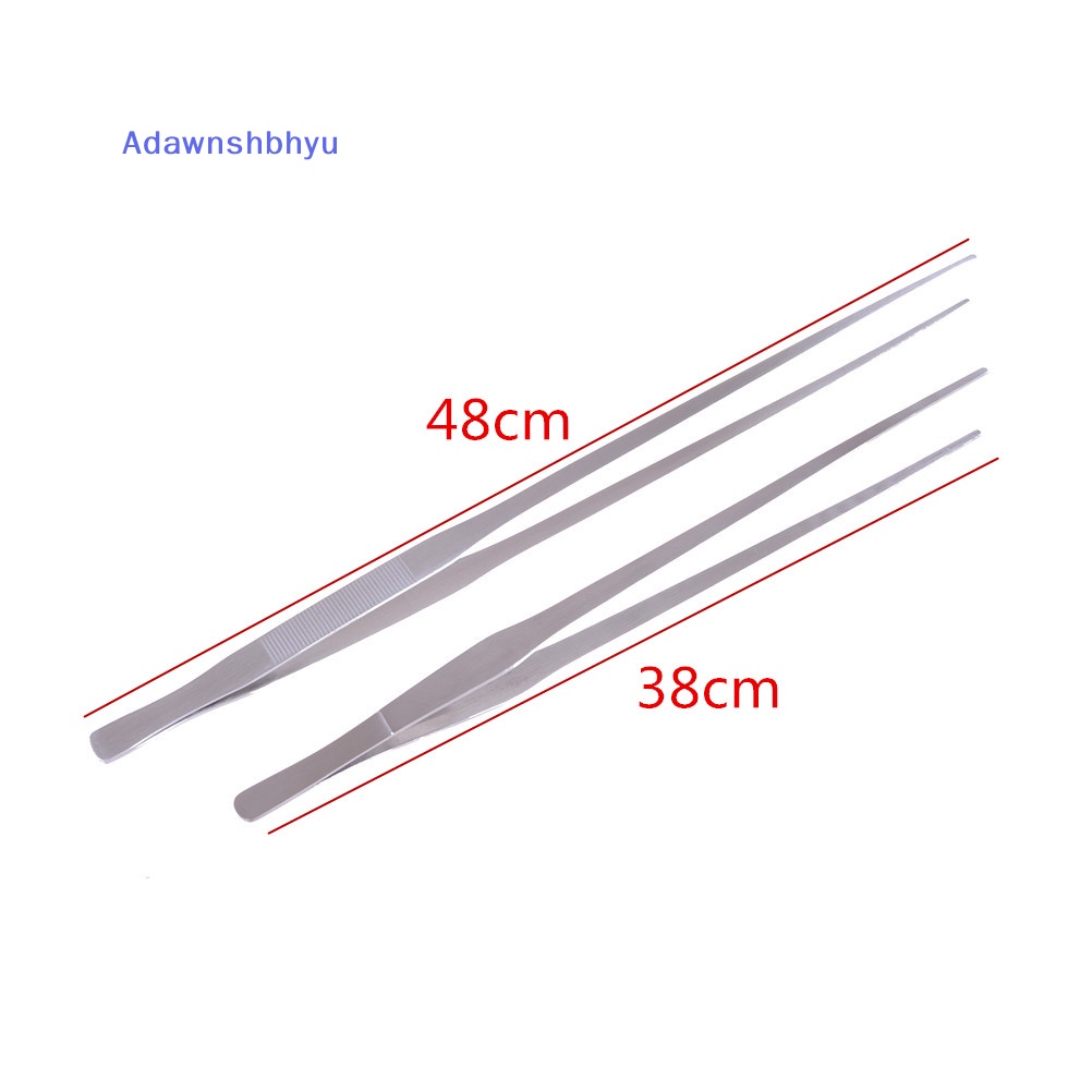 Adhyu 38 /48cm Aquarium Kurva Hidup Tanaman Penjepit Panjang Pinset Stainless Steel ID