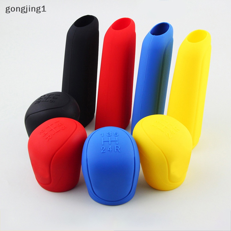 Ggg 1Pc Car Auto Manual Silicone Shift Gear Head Knob Cover Rem Tangan Hand Brake Covers Sleeve Case Pelindung Kulit Mobil Styling ID