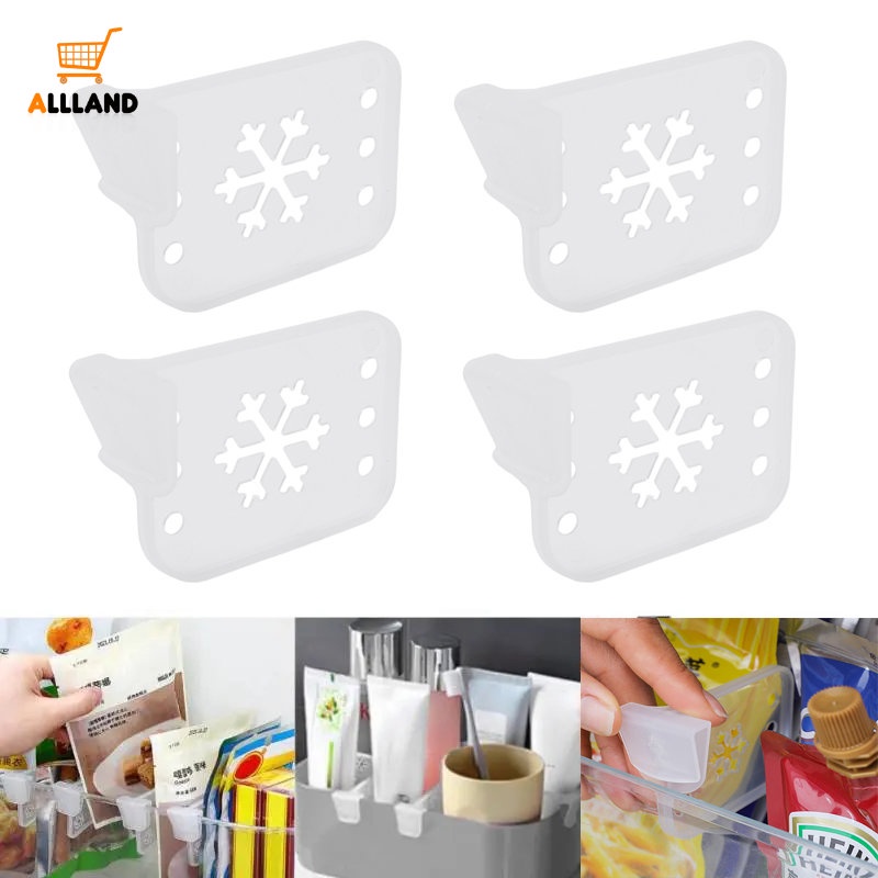 1pc Sekat Rak Penyimpanan Kulkas Bentuk Snowflake PP Mini Bening/ Snap-on Piring Partisi Sortir Makanan Bergerak/Botol Bumbu Serbaguna Dapur Atur Sekat