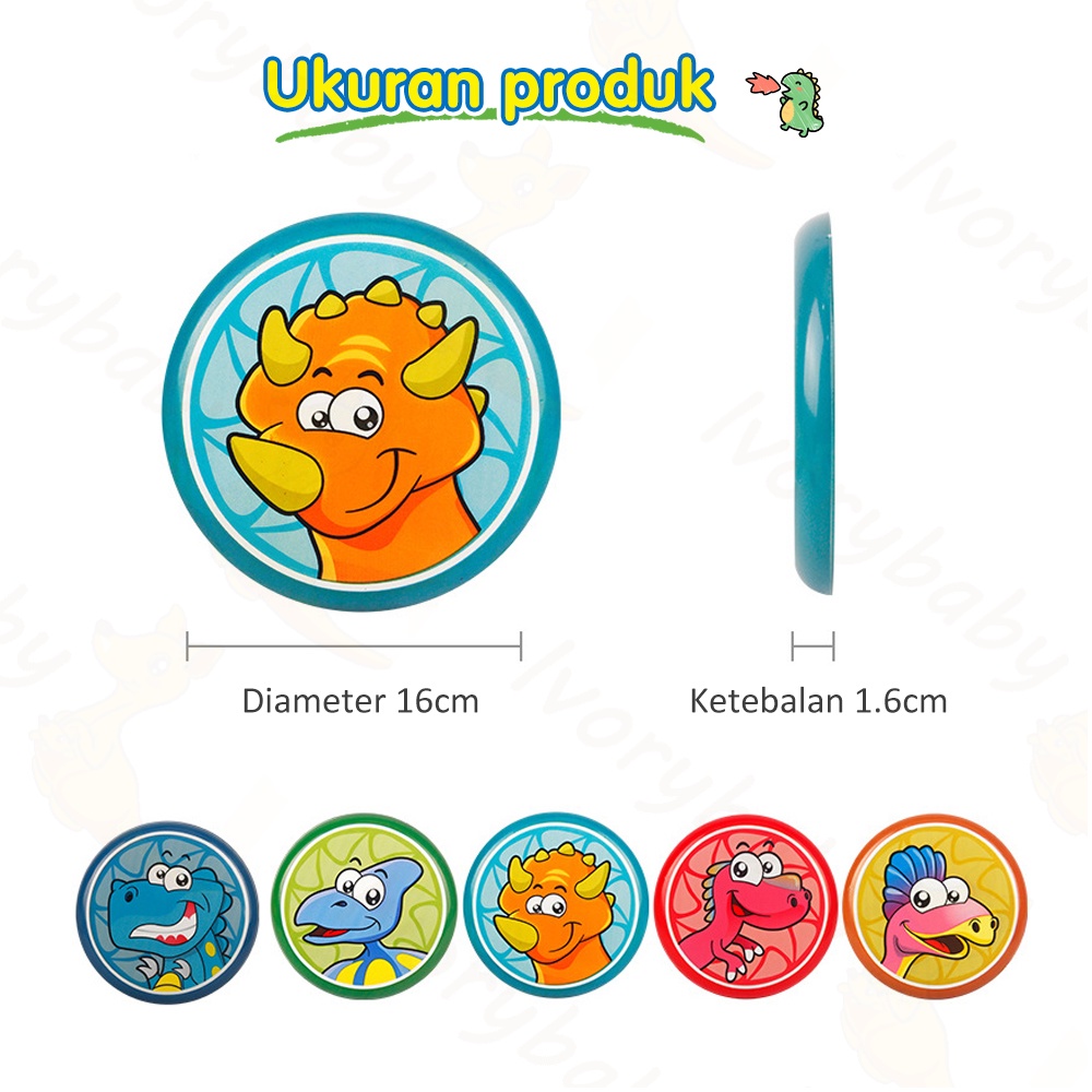 Ivorybaby Frisbee piring terbang bentuk dinosaurus Flying disk disc lembut boomerang outdoor