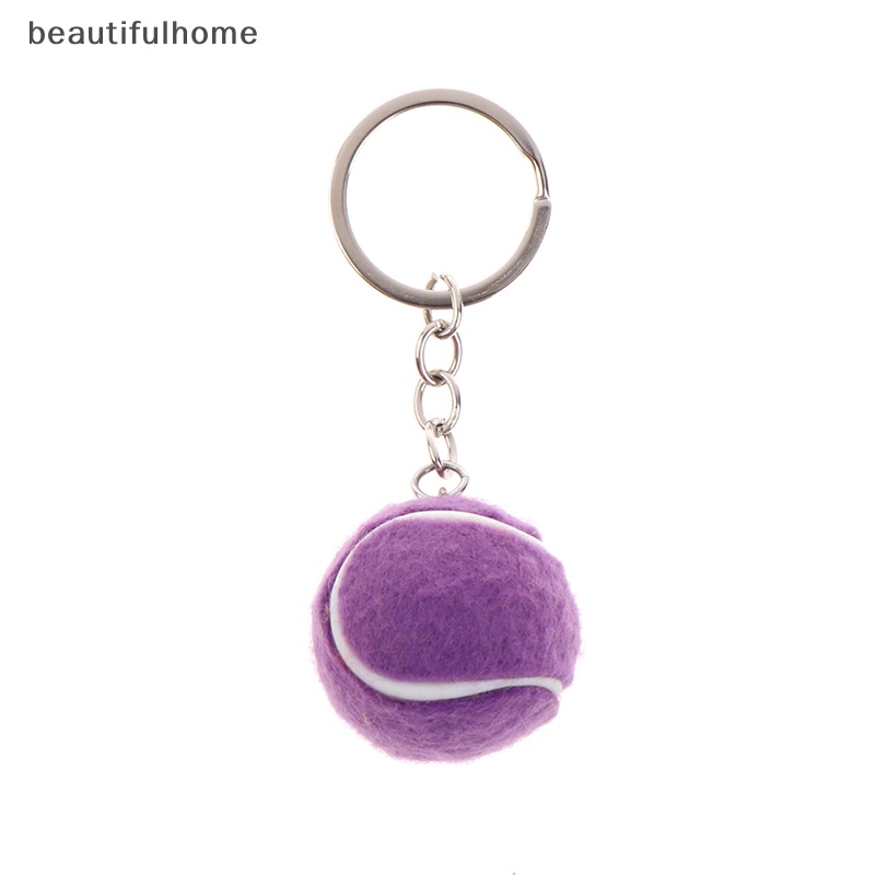 {beautifulhome} Gantungan Kunci Logam Bola Tenis Gantungan Kunci Mobil Key Ring Rantai Olahraga Liontin sliver.