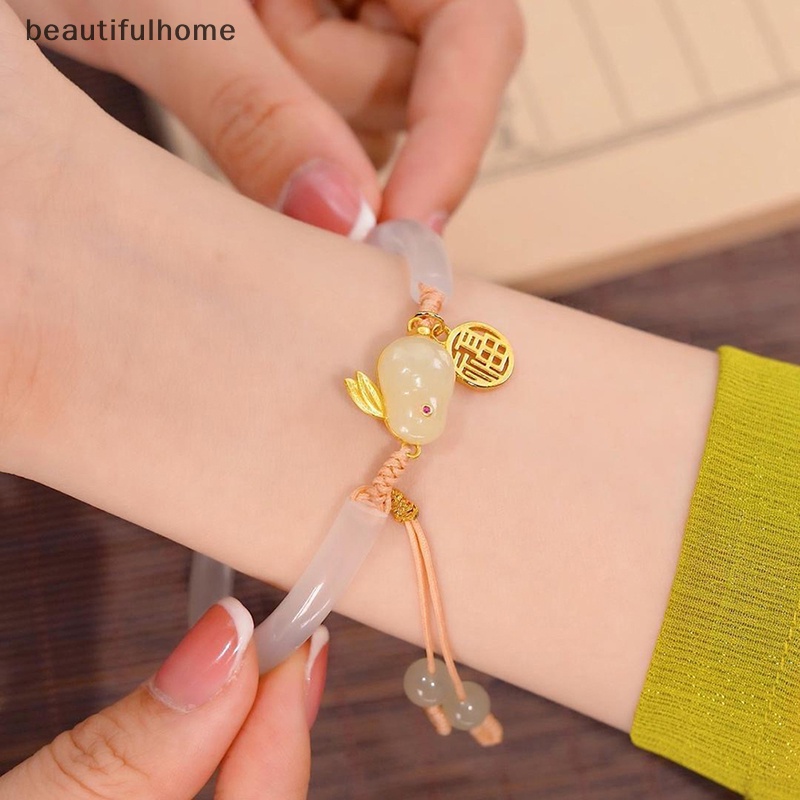 {beautifulhome} Gelang Kelinci Menenun Tali Adjustable Vintage Bracelets Hadiah Imlek.