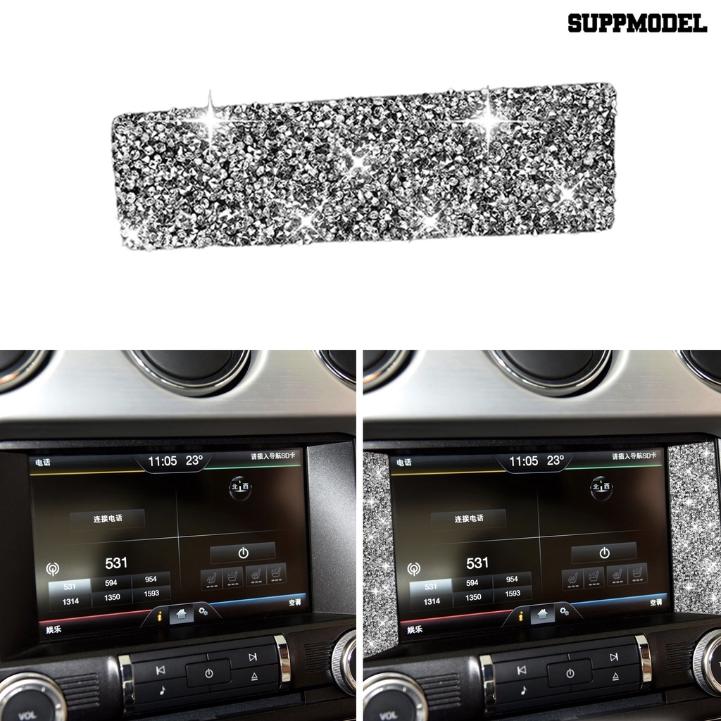 [SM]2Pcs Stiker Kontrol Tengah Berkilau Anti Gores Perekat Diri Kuat Lengket Shiny Interior Trim Mobil Central Control Panel Stickers Untuk 15-20 Ford Mustang