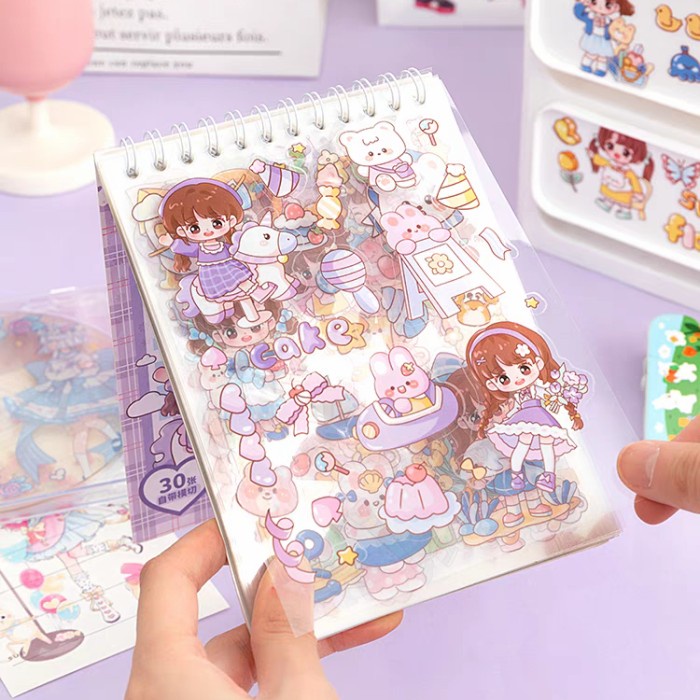 Buku Stiker Binder MOMO Sticker Korea PET Diary Anime Kartun Murah Harga Grosir Termurah