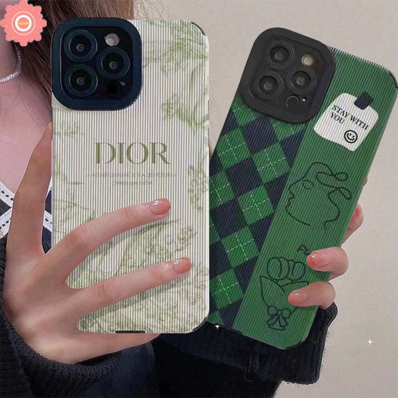 Case Ilustrasi Wajah Artistik Creative Cloud Houndstooth Compatible Untuk IPhone XR X XS Max7 8 Plus 11 Pro Max 7Plus 11 12 14 13 Pro Max Sarung Tekstur Kulit Mewah